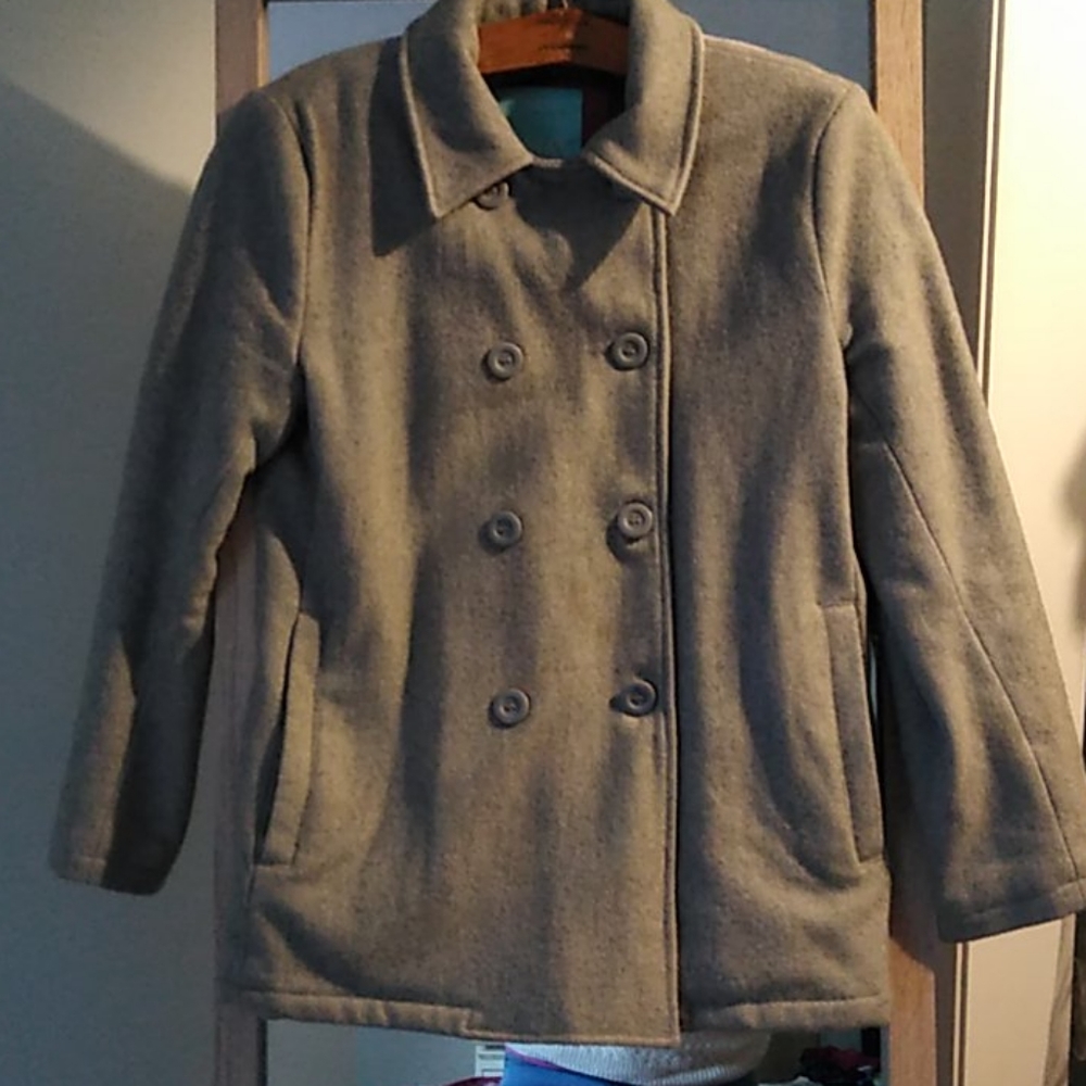 Delia's grey wool peacoat